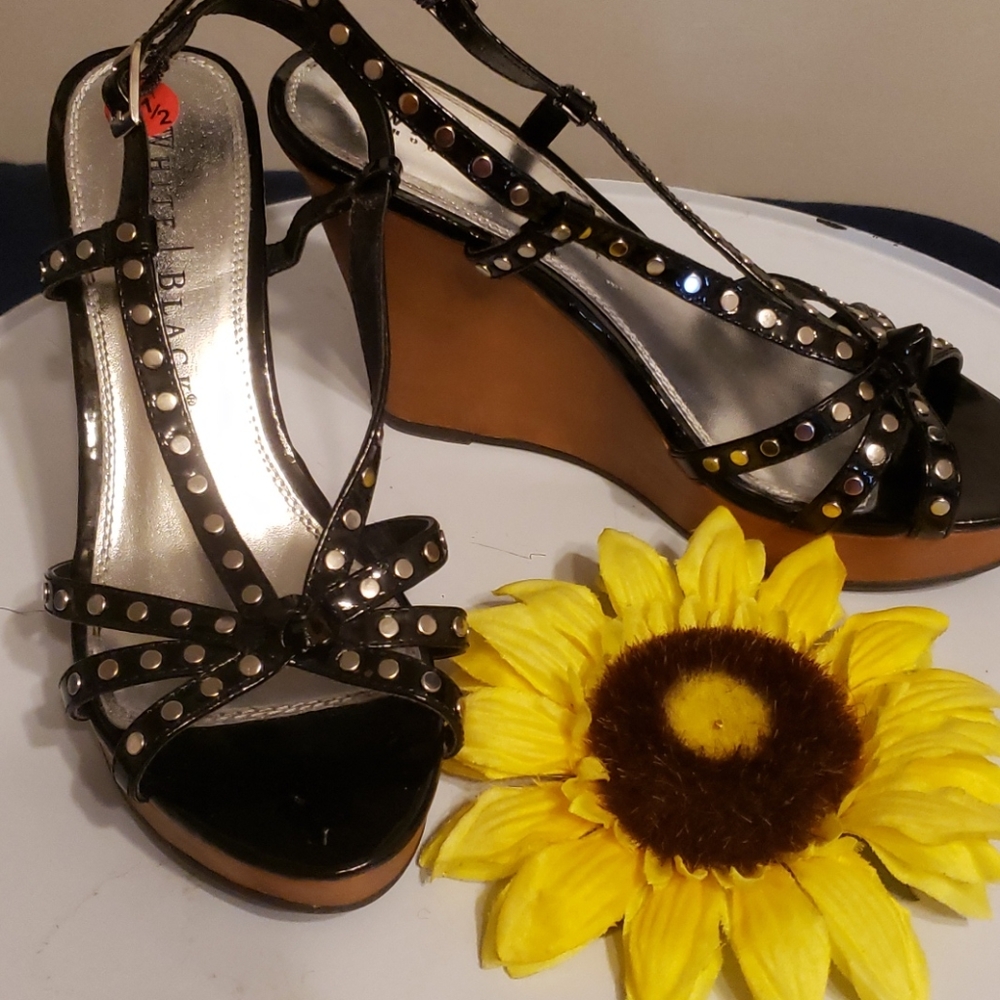 White House Black Market Patent Leather Wedges *MUST GO!!